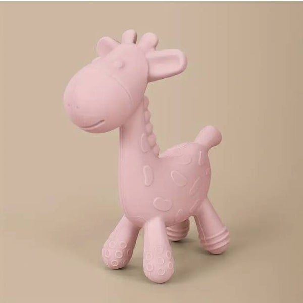 Bijt-figuurtje Giraf in roze.