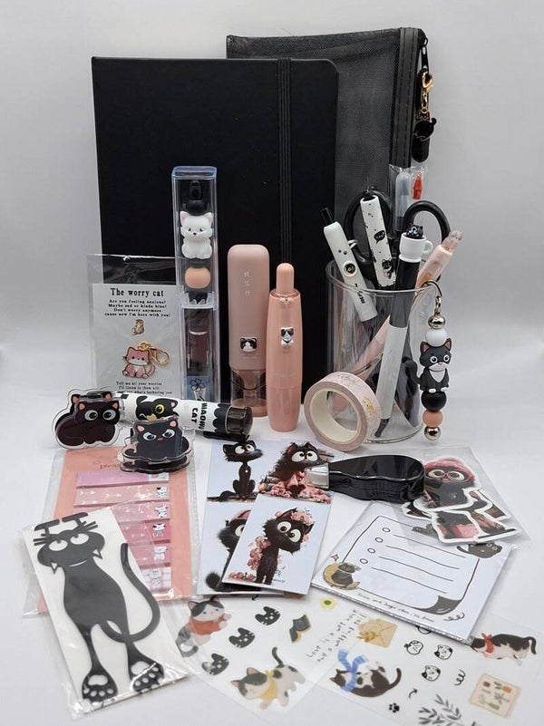 Premium Stationery Set - Midnight Kitty.