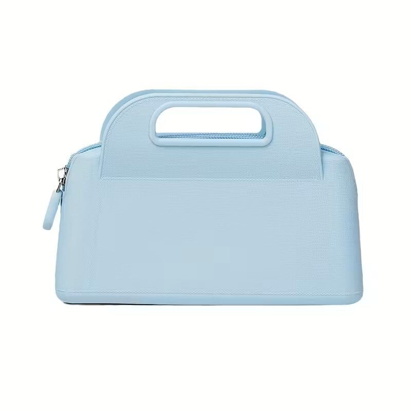 Silicone mini tas met rits licht blauw
