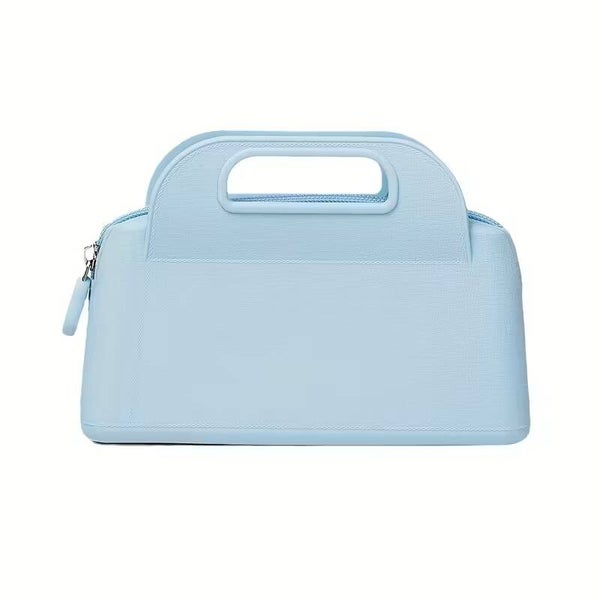 Silicone mini tas met rits licht blauw