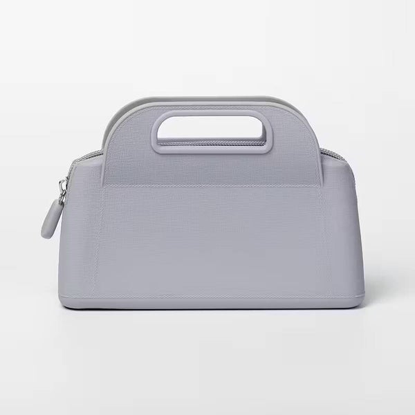 Silicone mini tas met rits licht grijs