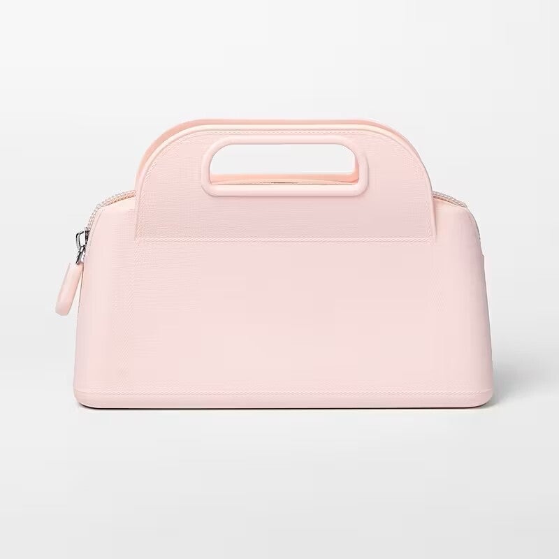 Silicone mini tas met rits licht roze