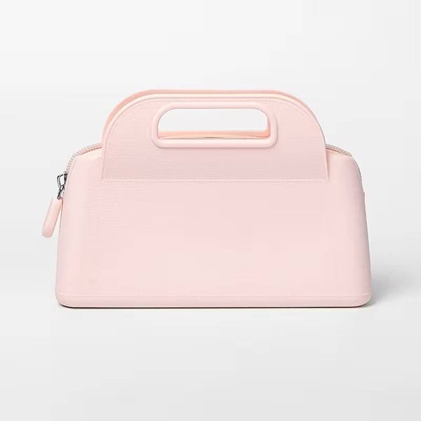 Silicone mini tas met rits licht roze