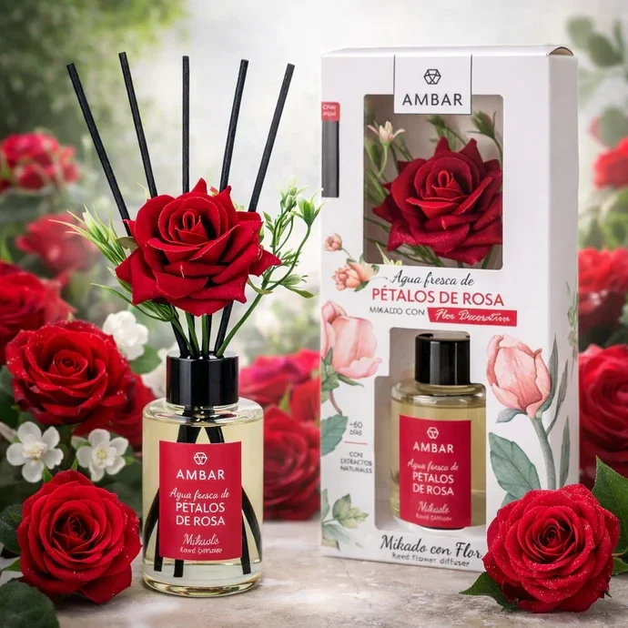 MIKADO AMBAR EAU FRAICHEUR ROSE