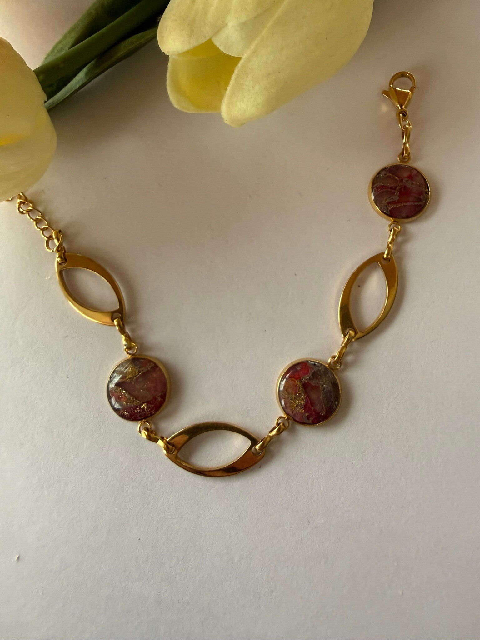 Armband; goldfarben; bunt