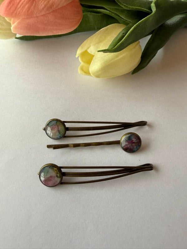 Haarschmuck: bronzefarben; bunt