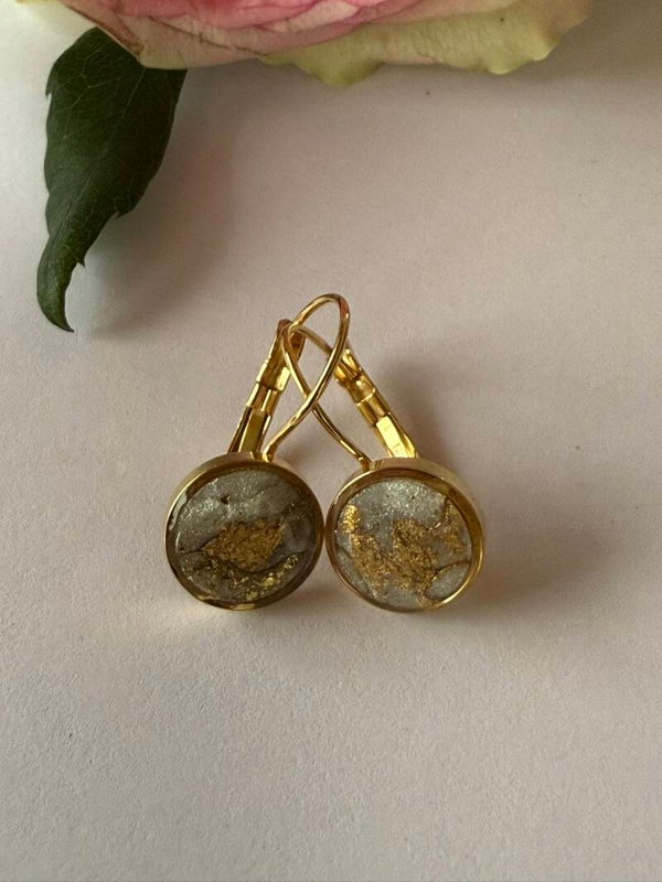 Klappverschluss Hängeohrringe 10mm; goldfarben; Gelbtöne