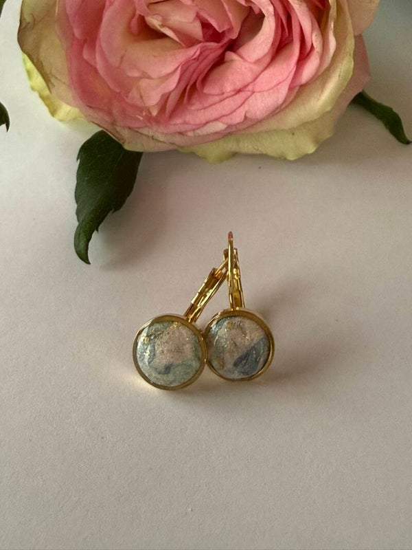 Klappverschluss Hängeohrringe 10mm; goldfarben; Pastelltöne
