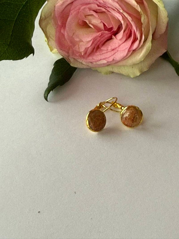 Klappverschluss Hängeohrringe 10mm; goldfarben; Nudetöne