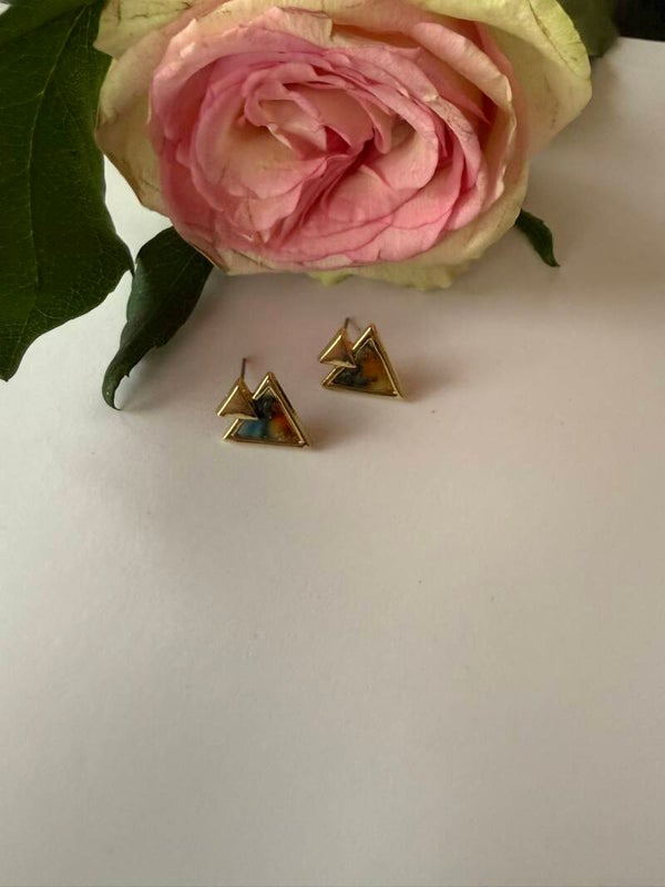 Stecker dreieckig; goldfarben; bunt