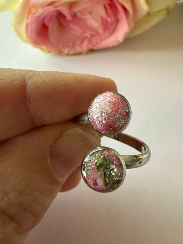 Ring rund; silberfarben; bunt