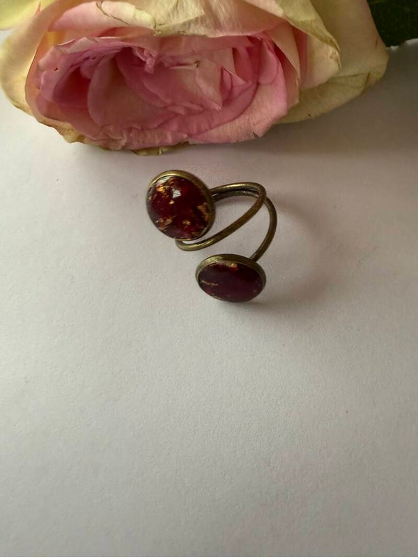Ring rund bronzefarben; Rottöne