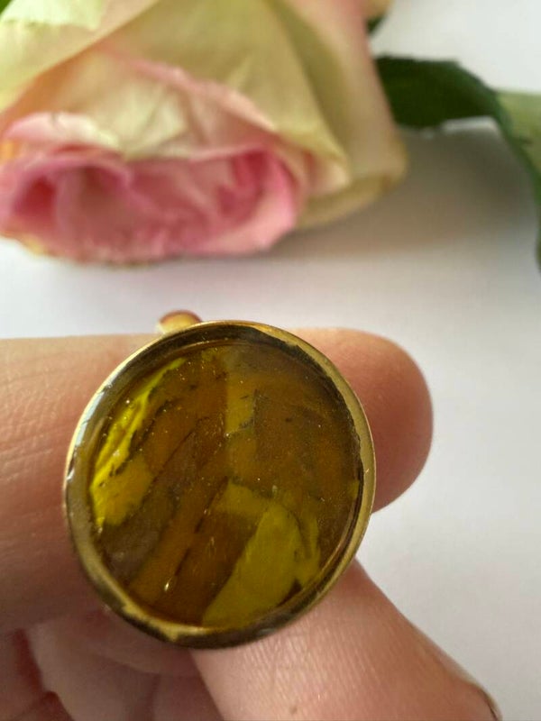 Ring runde goldfarben; Gelbtöne