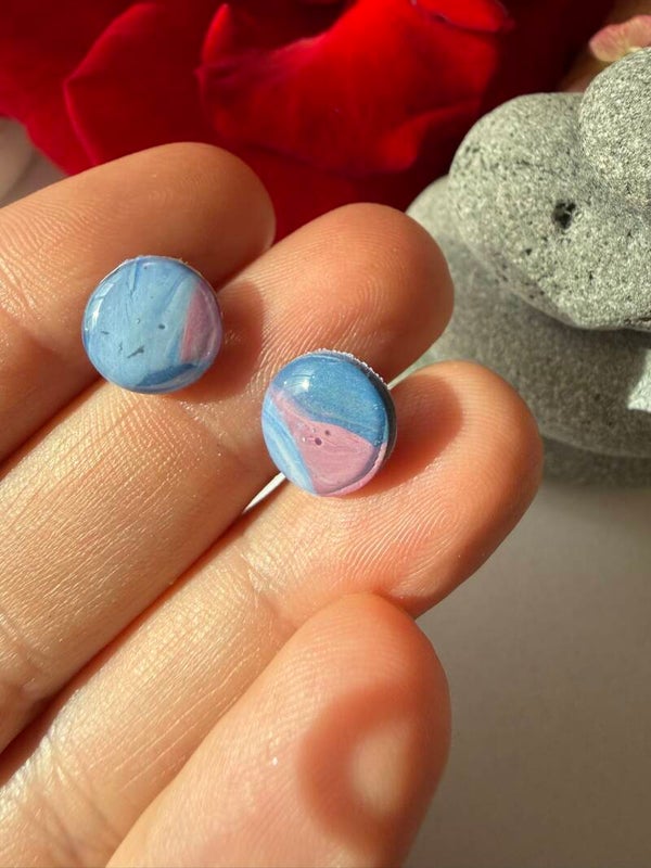Stecker; metallfrei; Kunststoffstecker; rund; blau-pink