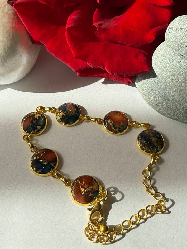 Armband; goldfarben; bunt