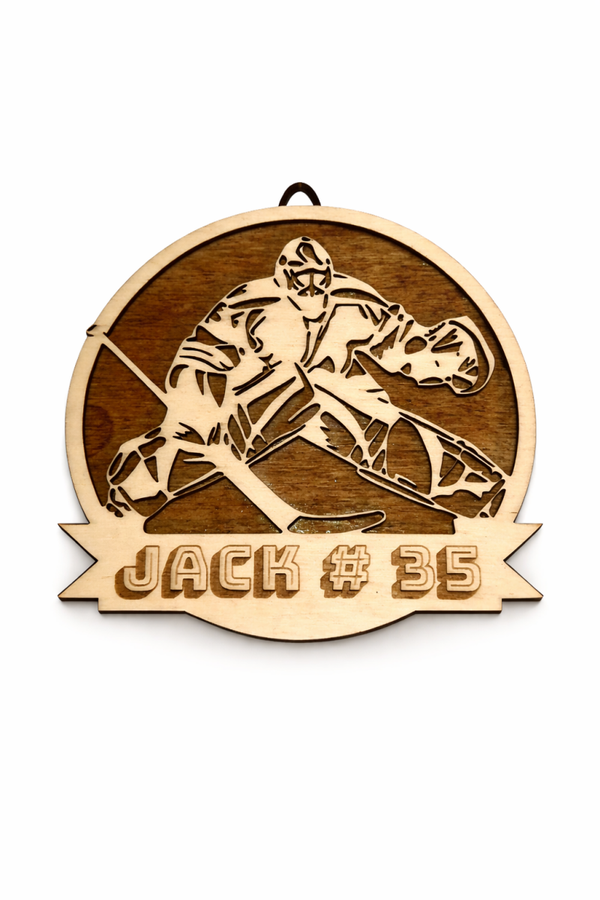 Plaque décorative personnalisée – Gardien de hockey