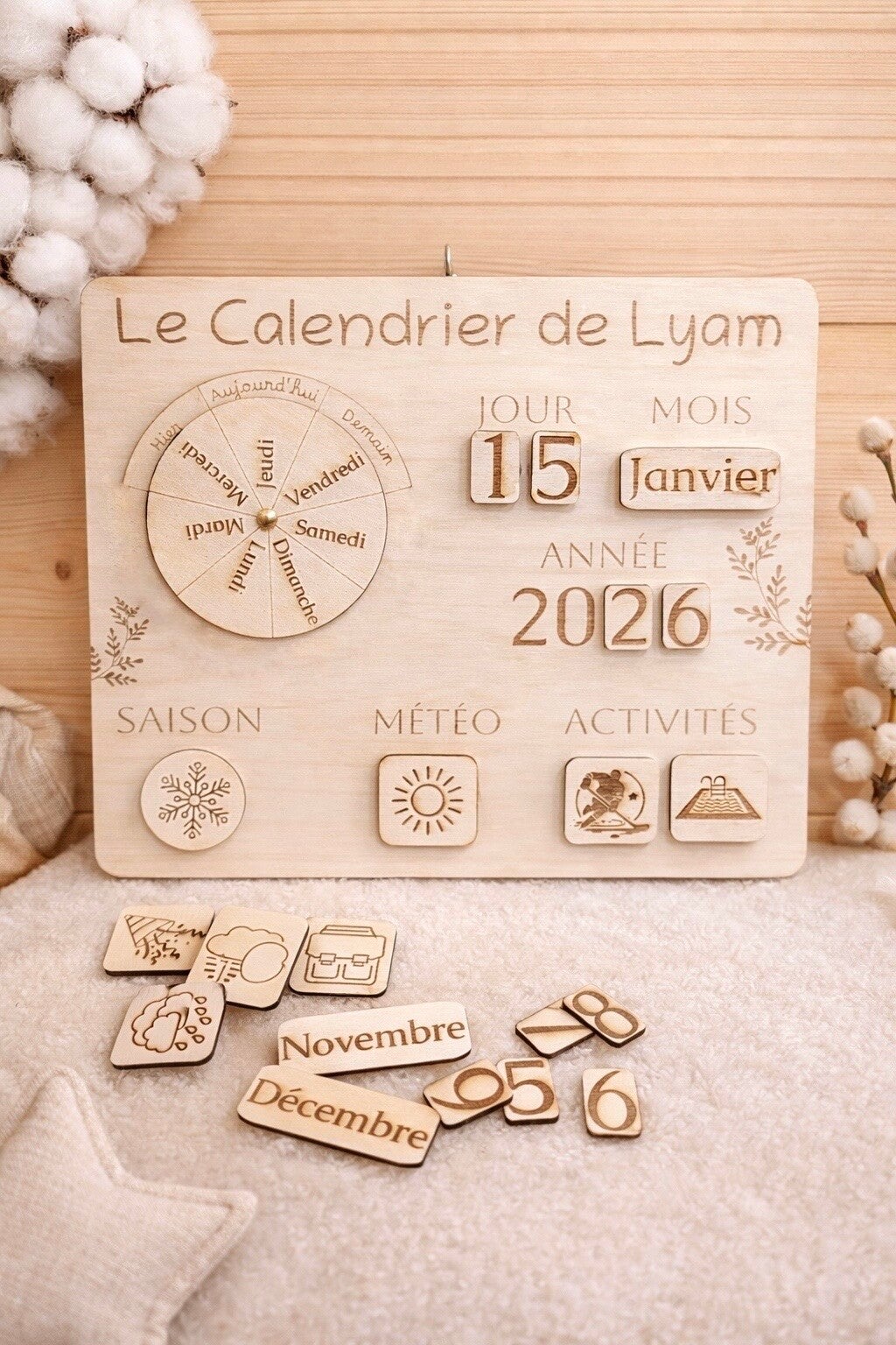 Calendrier en bois