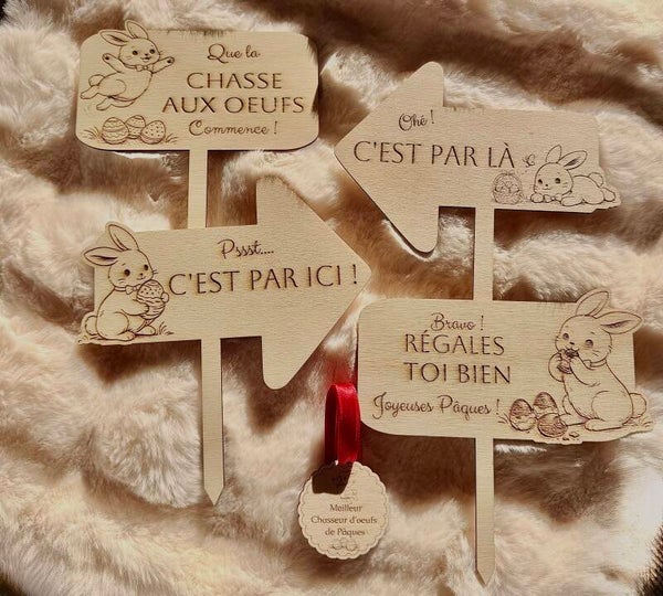 Kit pancartes chasse - Pâques