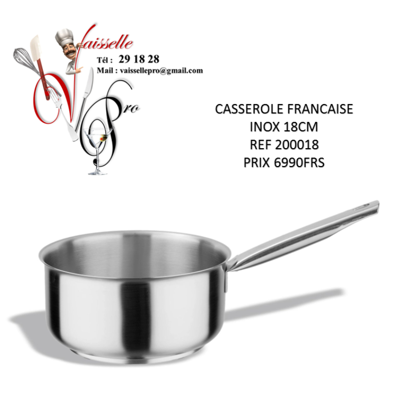 CASSEROLE FRANCAISE INOX 18CM