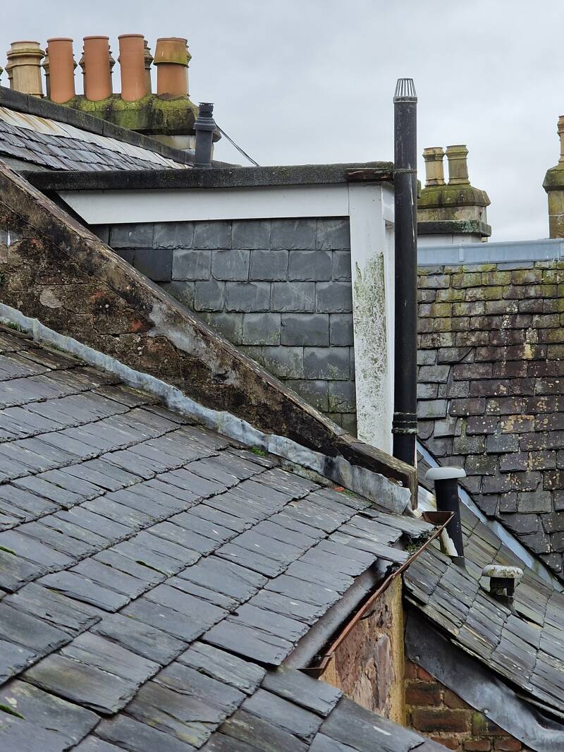 Traditional slate roofing work in Crieff, Perthshire
