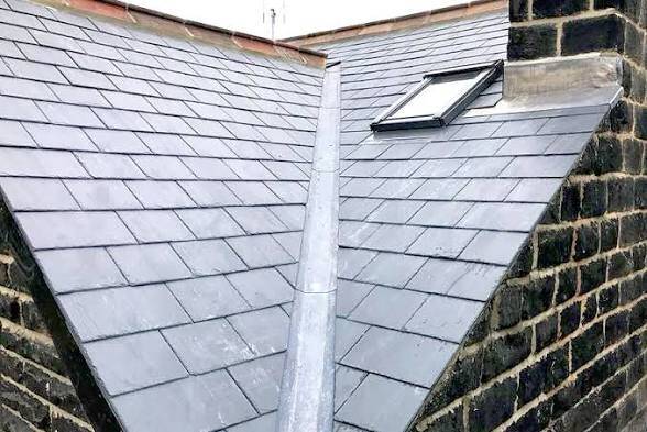 Traditional slate roof re-slating in Comrie, Perthshire