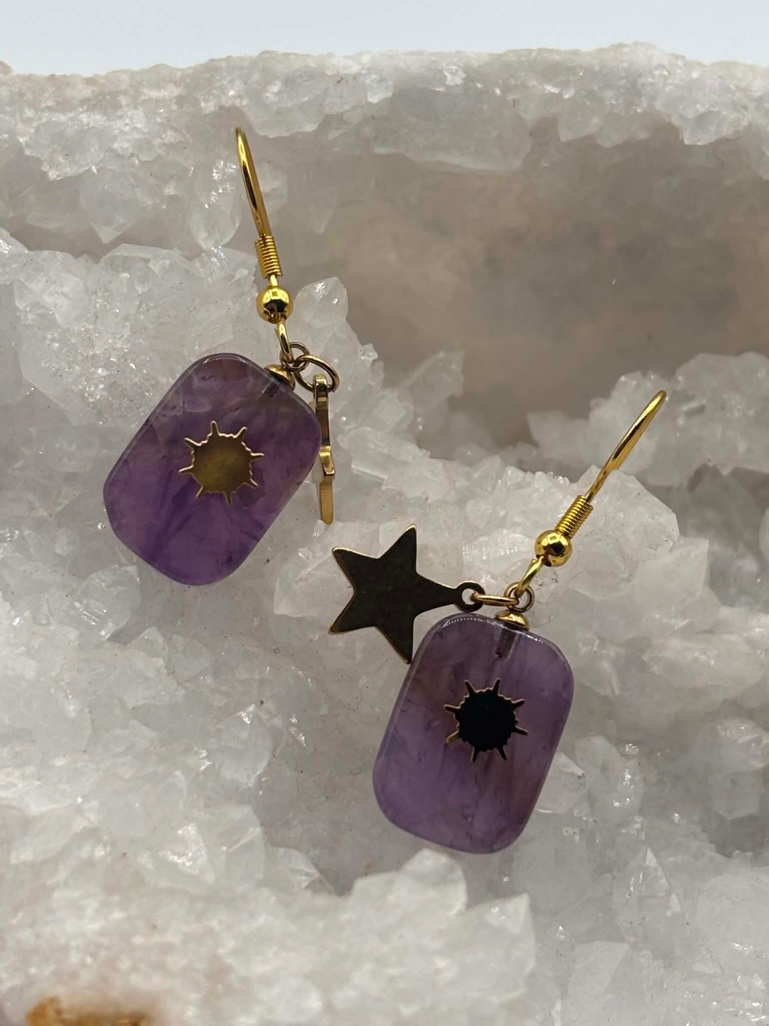 Boucle d'oreilles améthyste