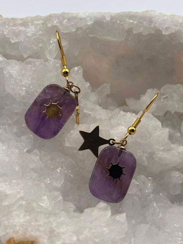 Boucle d'oreilles améthyste