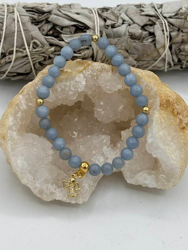 Bracelet en Angélite ( Anhydrite )