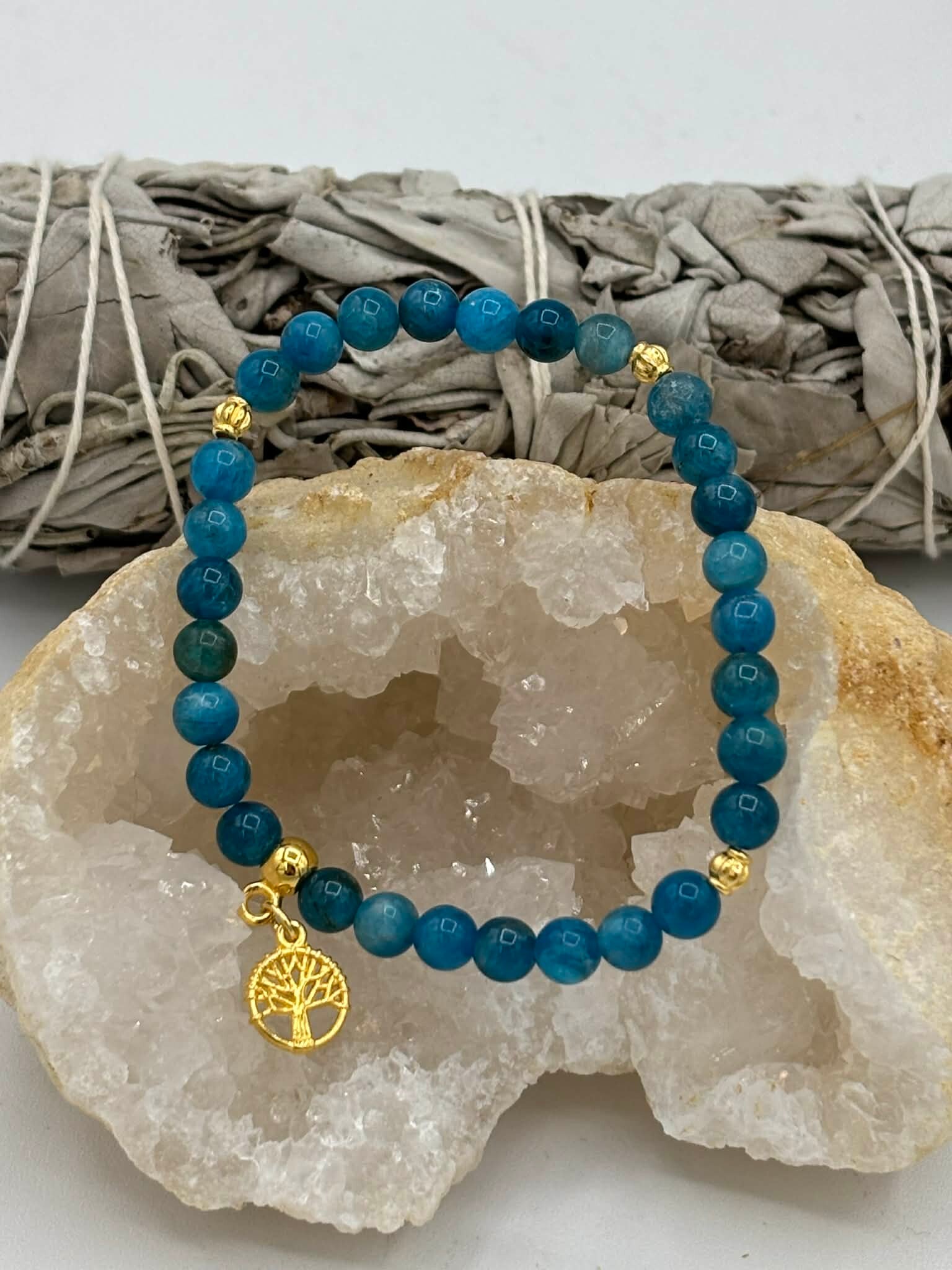 Bracelet en Apatite bleue