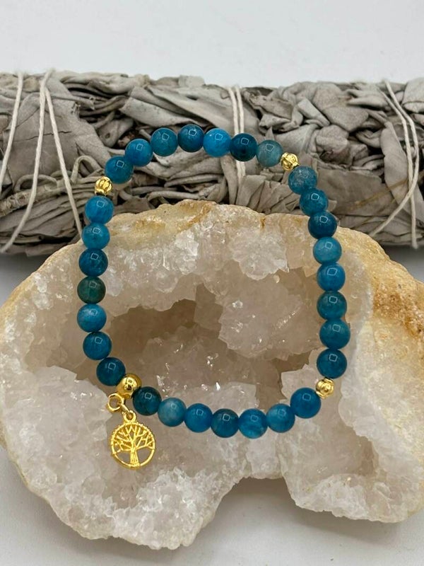 Bracelet en Apatite bleue