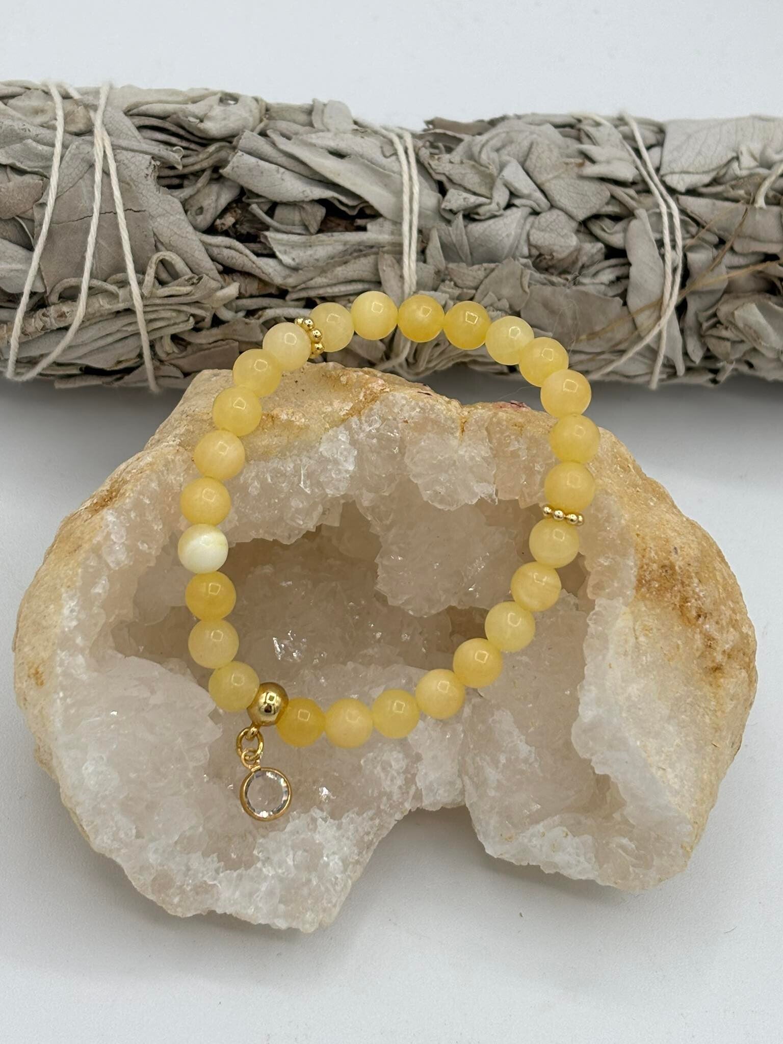 Bracelet en Calcite orange
