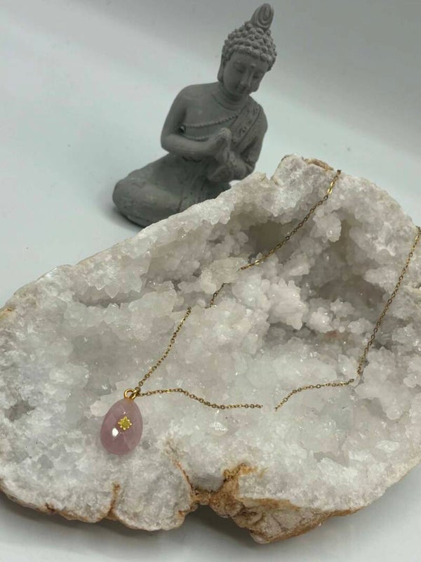 Collier en quartz rose