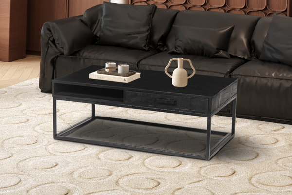 Madeira met lade Mango hout zwart