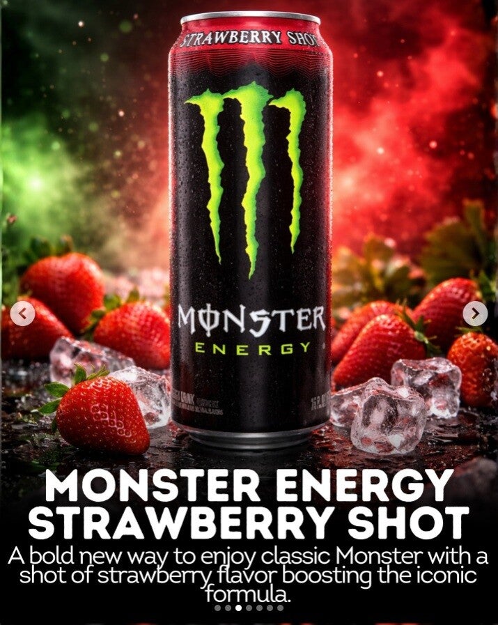 Monster Energy Drink Strawberry Shot 473ml Dose USA