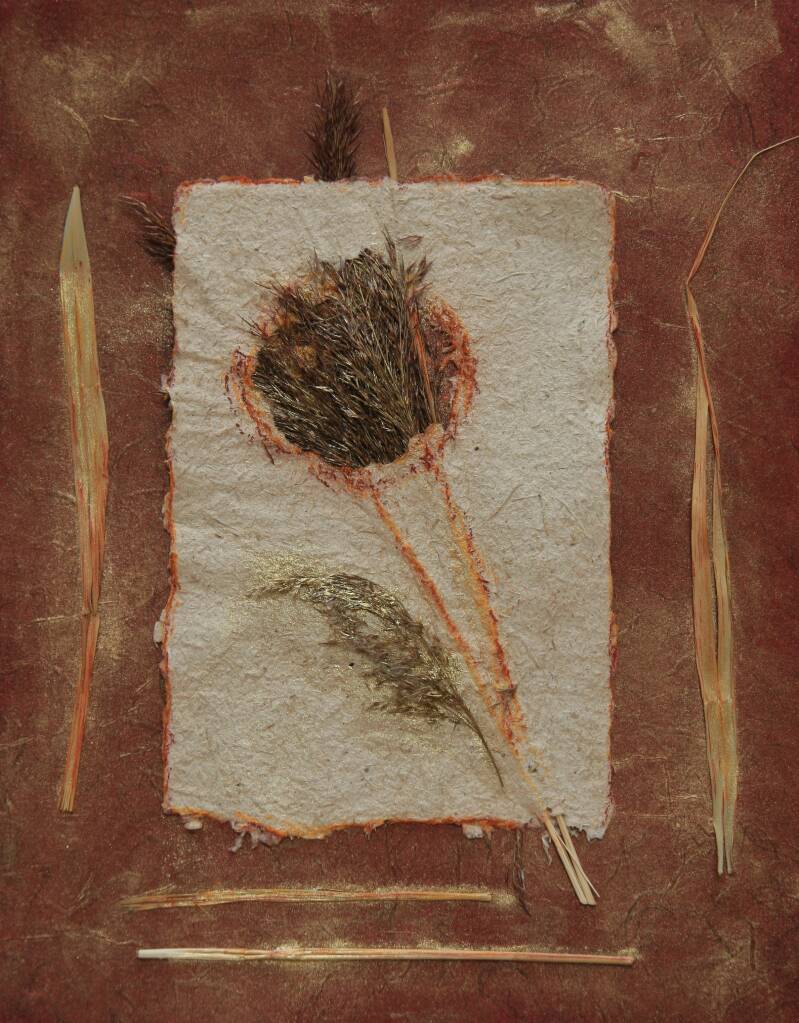 handgeschept papier met riet