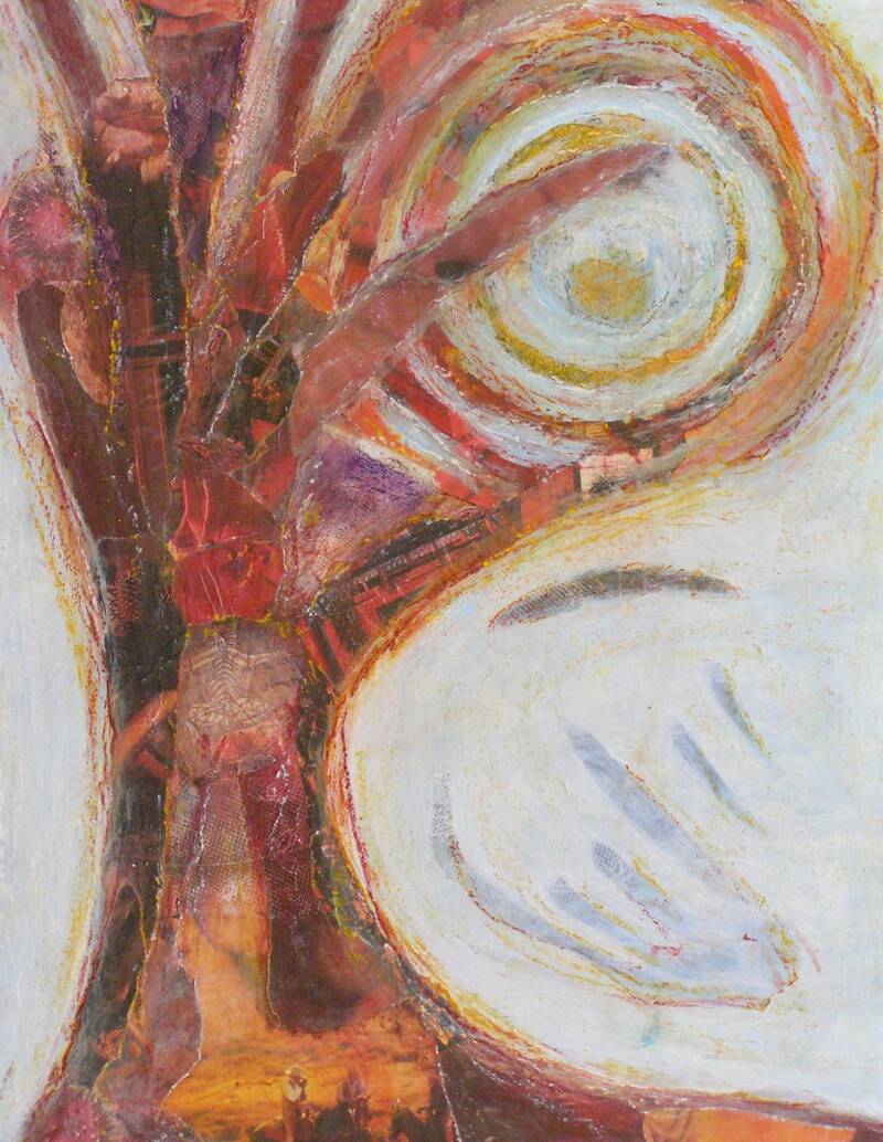 collage van boom, deel van tweeluik