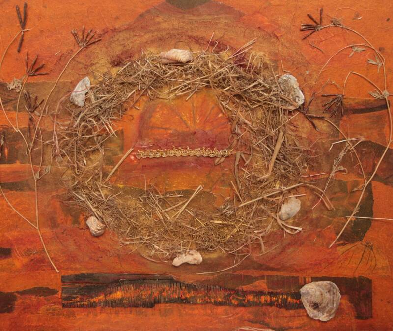 collage met gedroogd gras