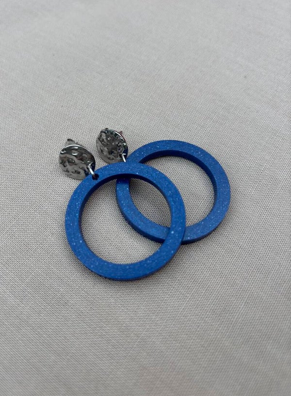 Oorbellen blauw rond