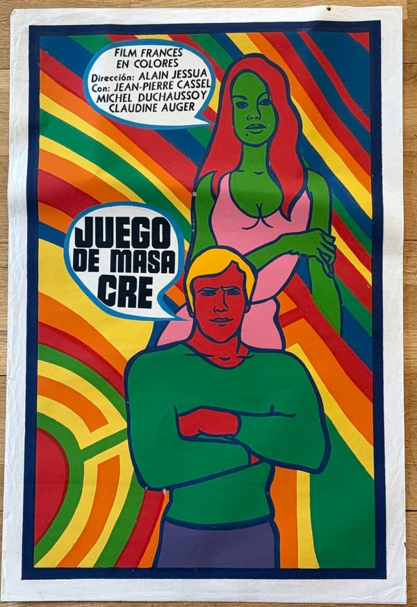 Juego de Masa Cre Vintage Antomio Reboiro signed Cuban Movie Poster