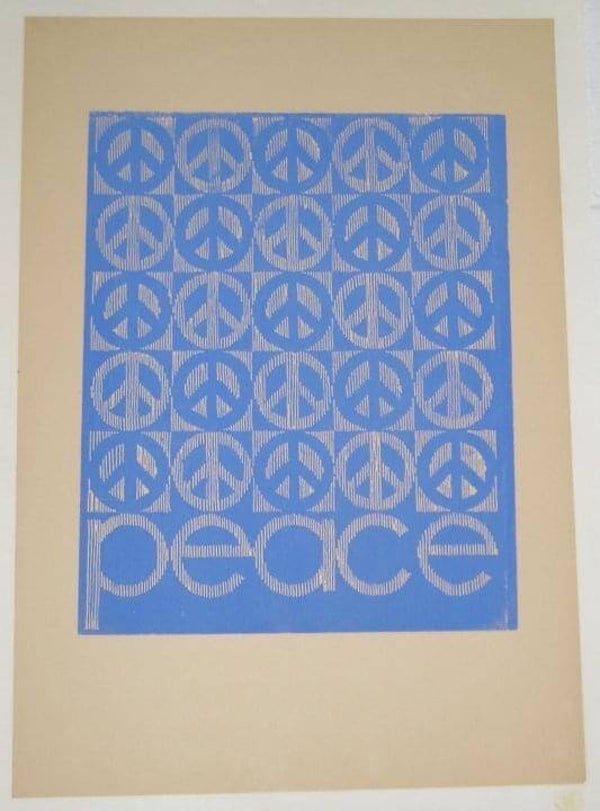 Peace 1968 Anti-War Graphic silkscreen poster