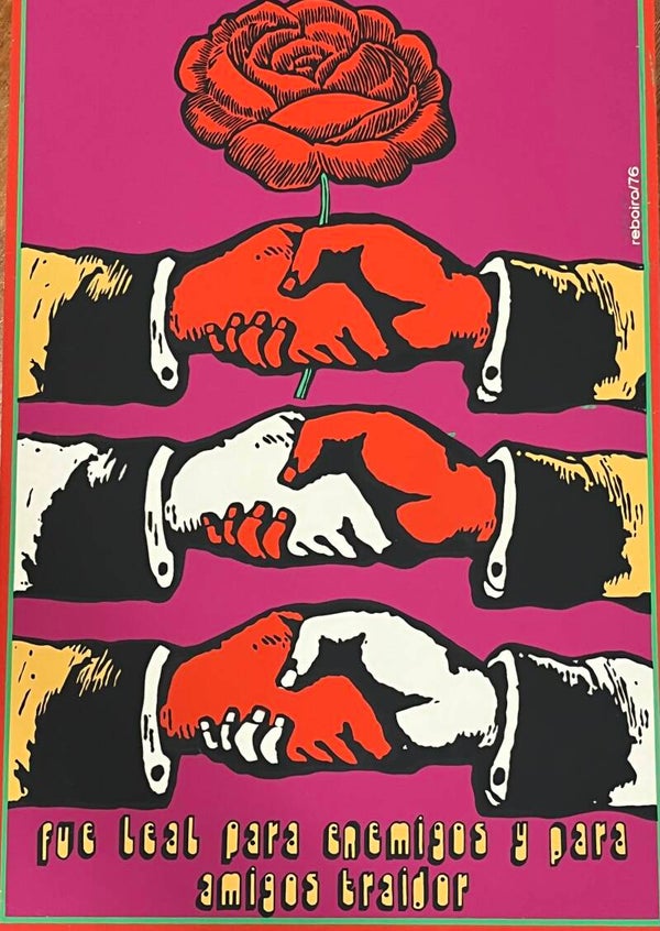 fue leal para enemigos y para amigos traidor Cuban silkscreen movie poster Reboiro