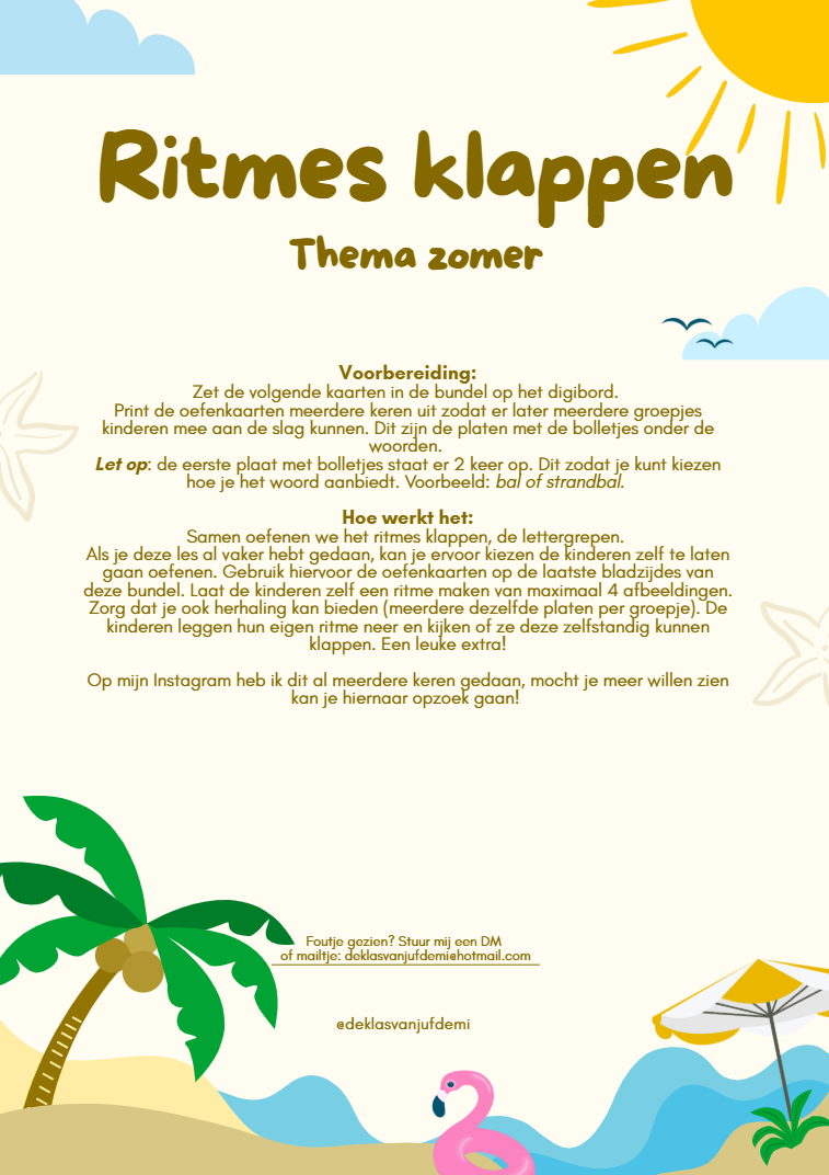 Ritmes klappen, zomer