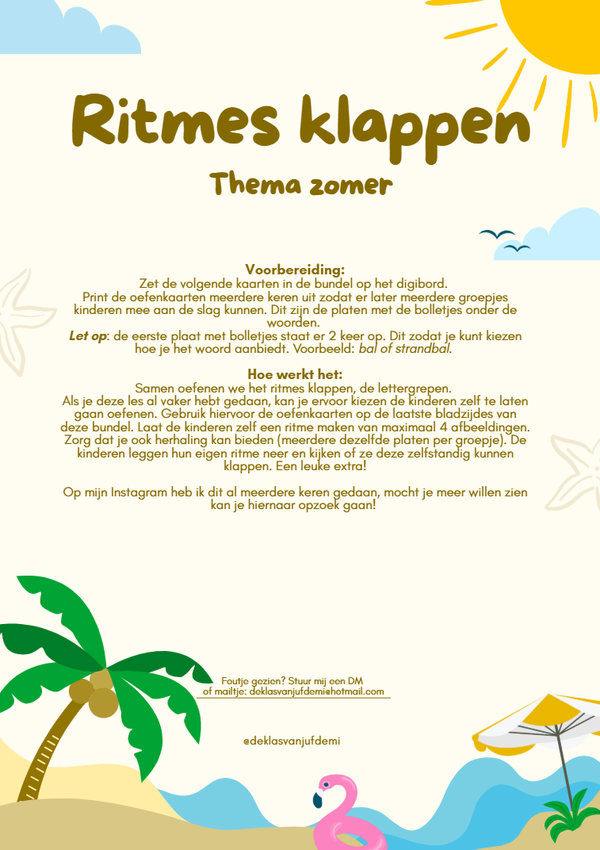 Ritmes klappen, zomer