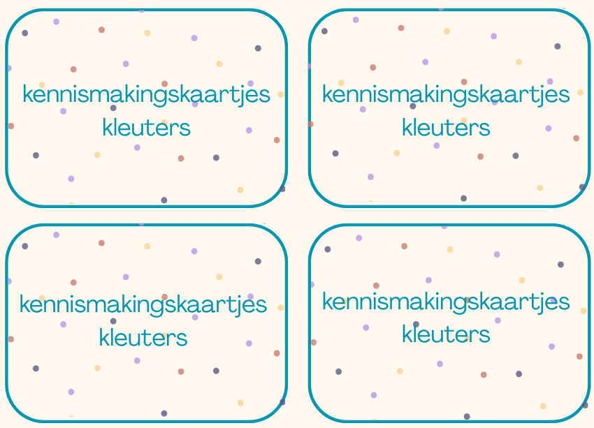 Kennismakingskaartjes het jonge kind