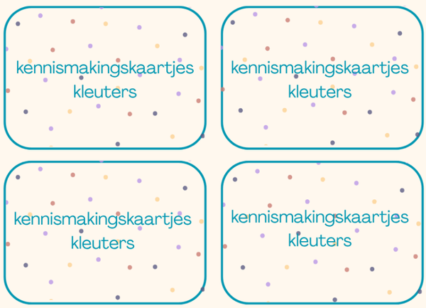 Kennismakingskaartjes het jonge kind