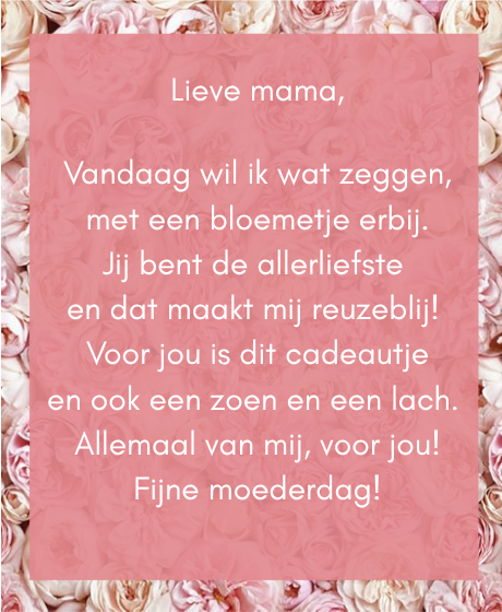 Versje: lieve mama