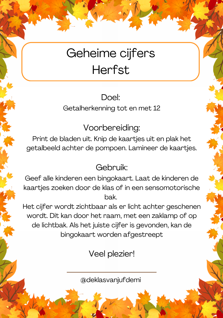 Geheime cijfers, herfst