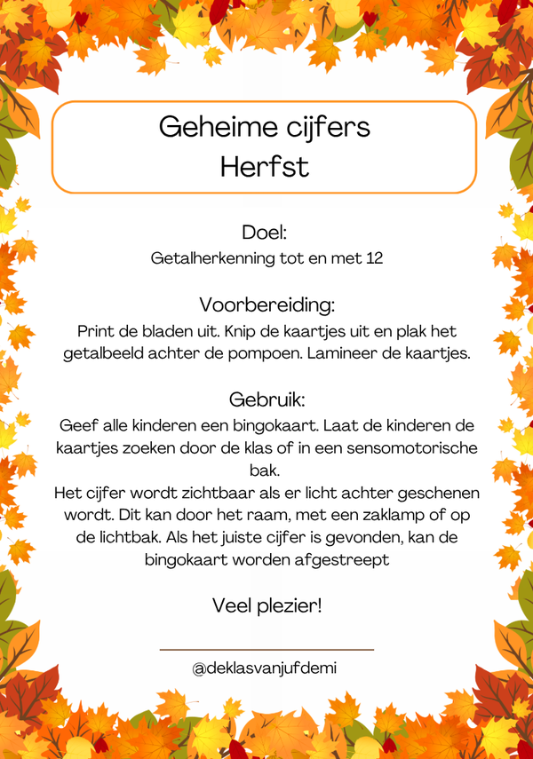Geheime cijfers, herfst