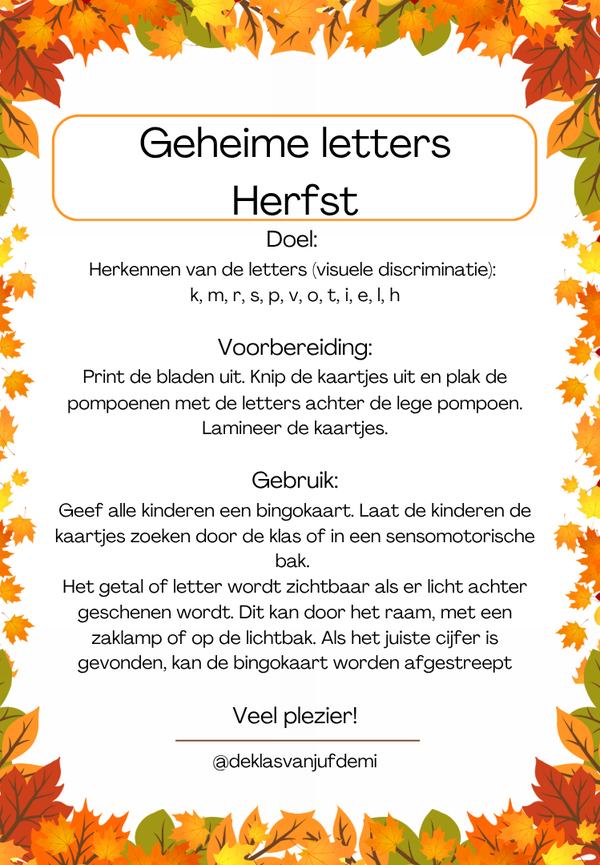 Geheime letters, herfst