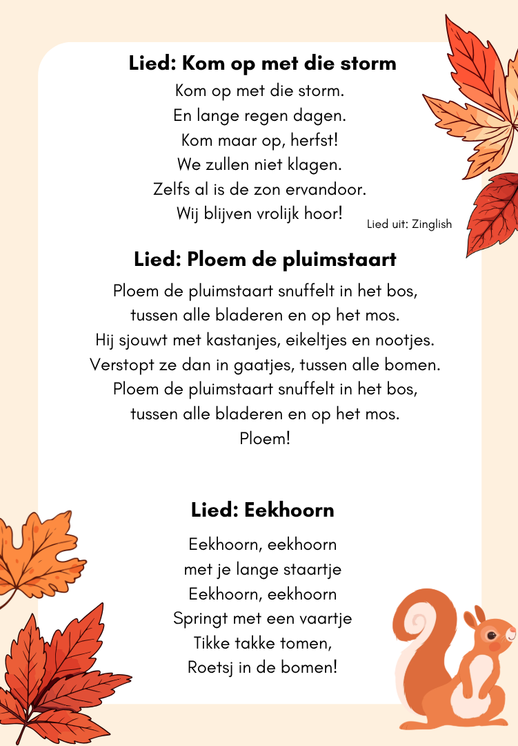 Liedjes en versjes, herfst